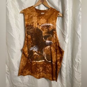 VTG 90’s Majestic Eagle Graphic Print Tie-Dye Native American Inspired Tank Top